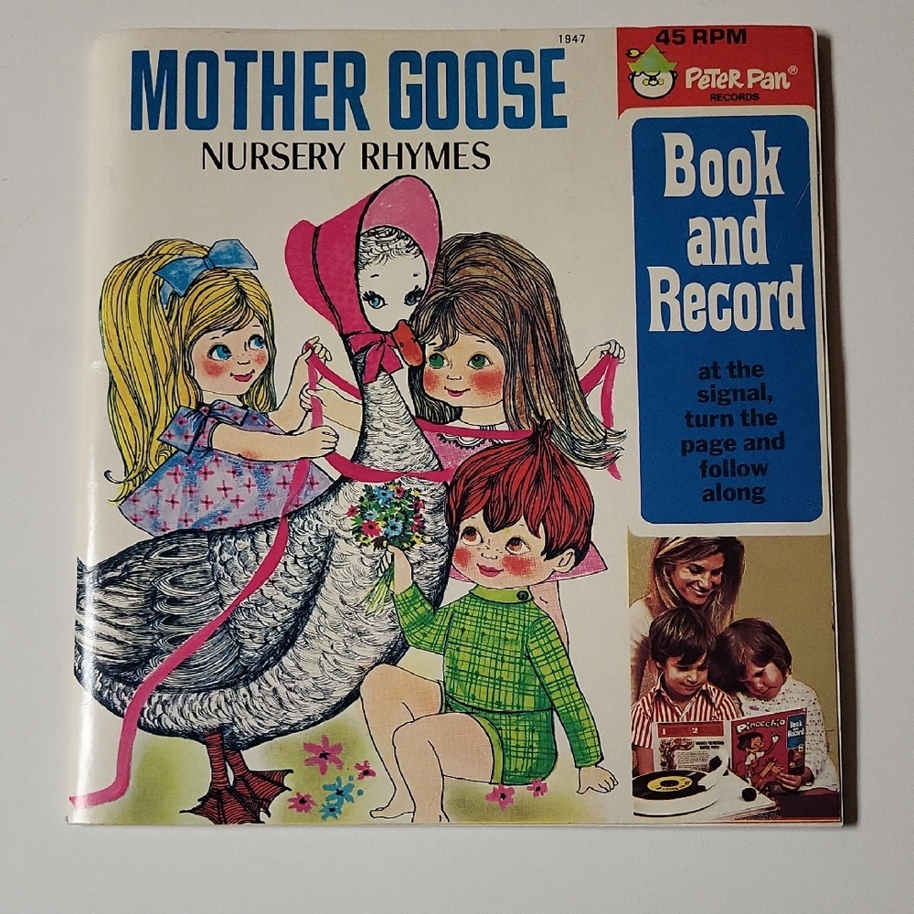 Vintage Mother Goose Nursery Rhymes Book and Record